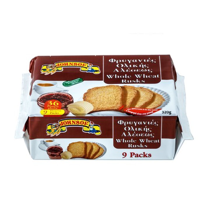 Johnsof Whole Wheat Rusks 320Gr