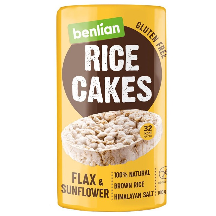 Benlian Rice Cakes Flax&Sunflower 100Gr