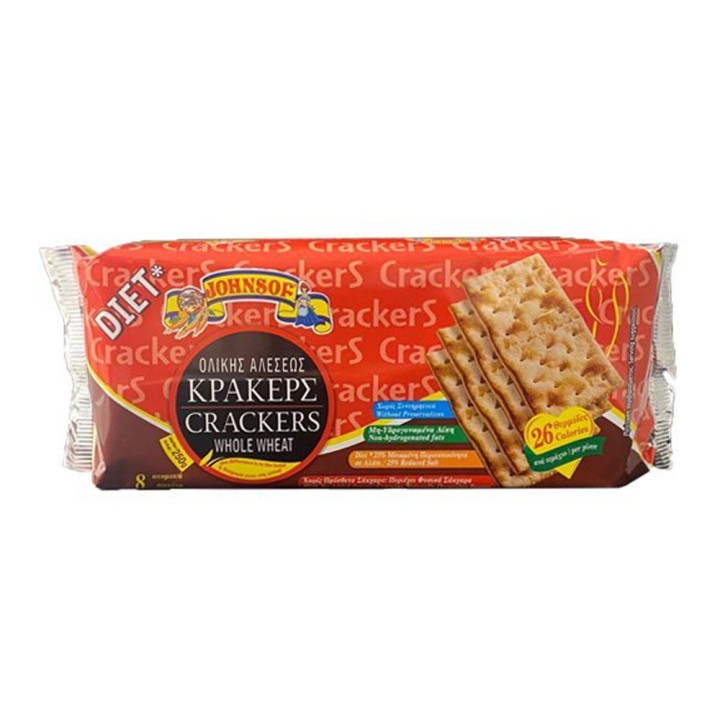 Johnsof Crackers Whole Wheat 250Gr
