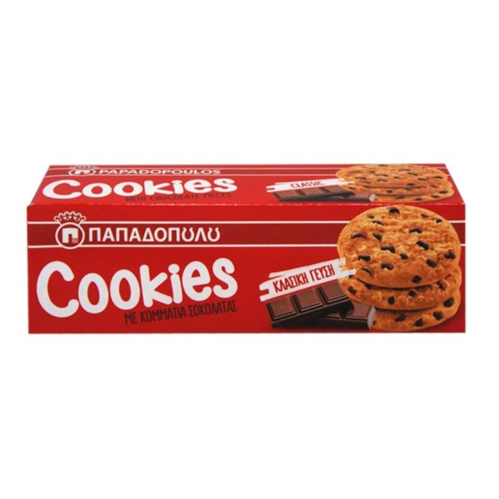 Papadopoylos Choco Chip Cookies 180Gr