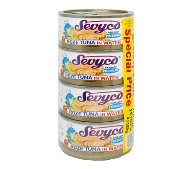 Sevyco Roze Tuna In Water  4Pcs X 185Gr