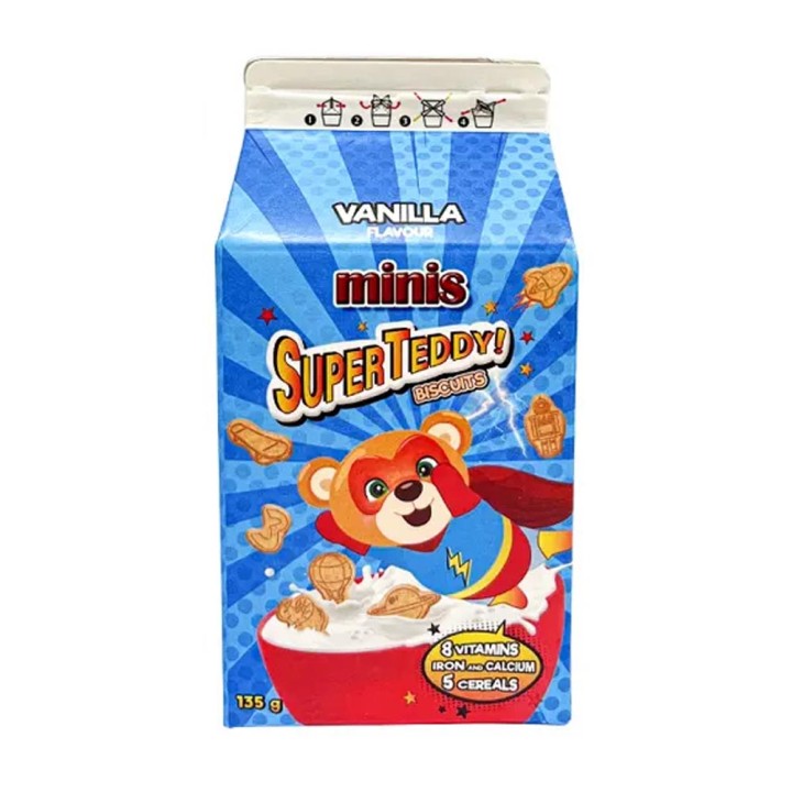 Minis Super Teddy Vanilla Biscuits 135Gr