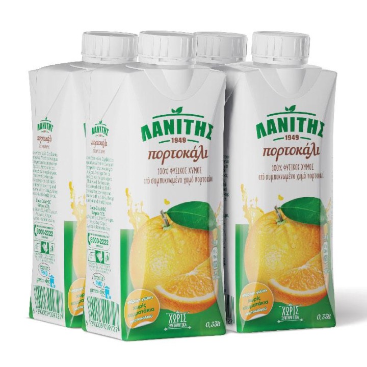 Lanitis Orange Juice 4X330Ml