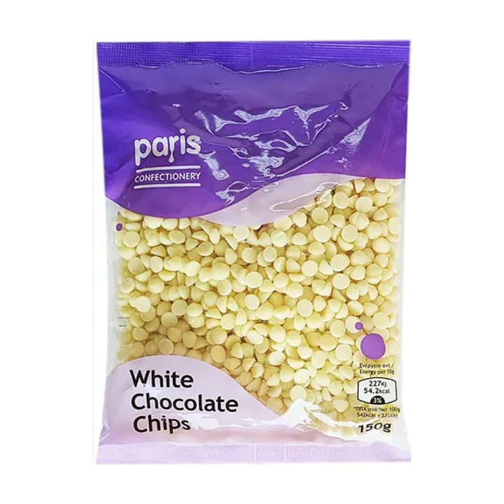 Paris White Chokolate Chips 150Gr