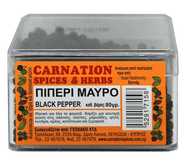 Carnation Spices&Herbs Black Pepper 80Gr