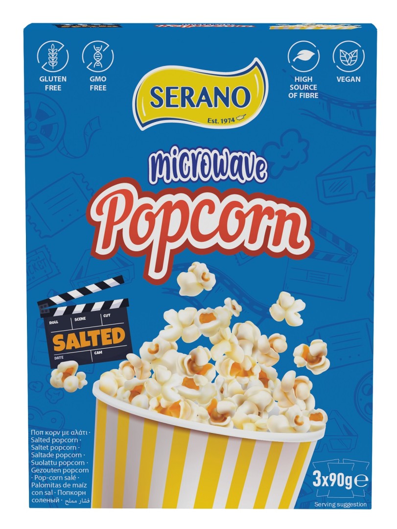 Serano Microwave Popcorn Salted 3Pcsx90G