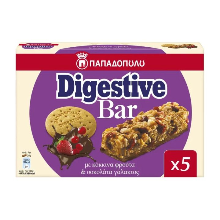 DIGESTIVE RED FRUITS & MILK 5X28GR