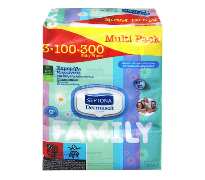 Septona Baby Wet Wipes With Chamomile Extract 3X100Pcs