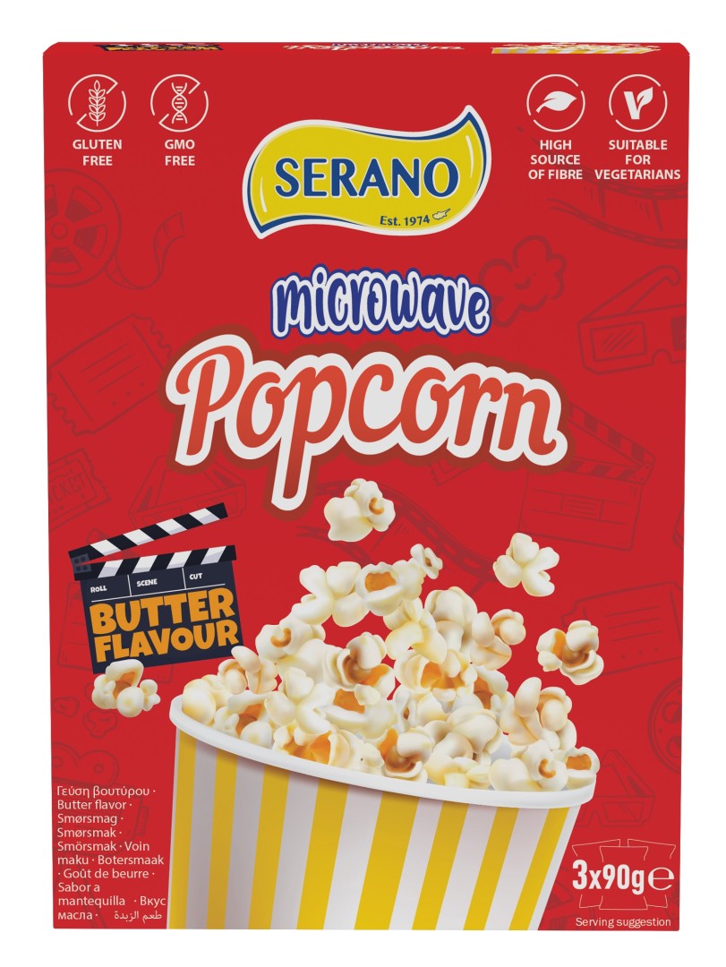 Serano Microwave Popcorn Butter 3Pcsx90G