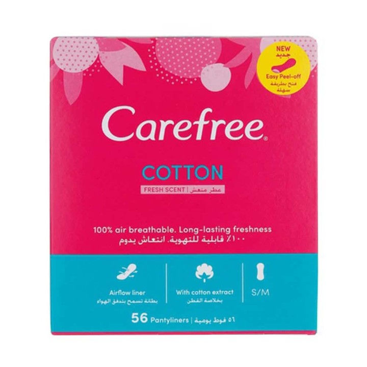 Carefree Pantyliners Cotton Feel Normal 56Pcs