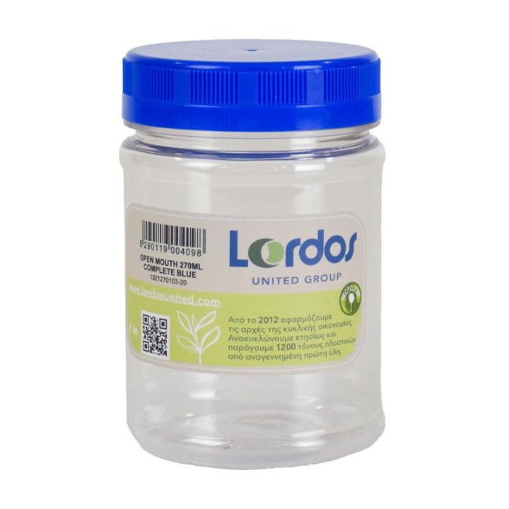 LORDOS PLASTIC CONTAINER WITH BLUE LID