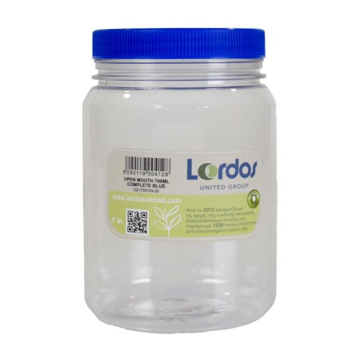 LORDOS PLASTIC CONTAINER WITH BLUE LID