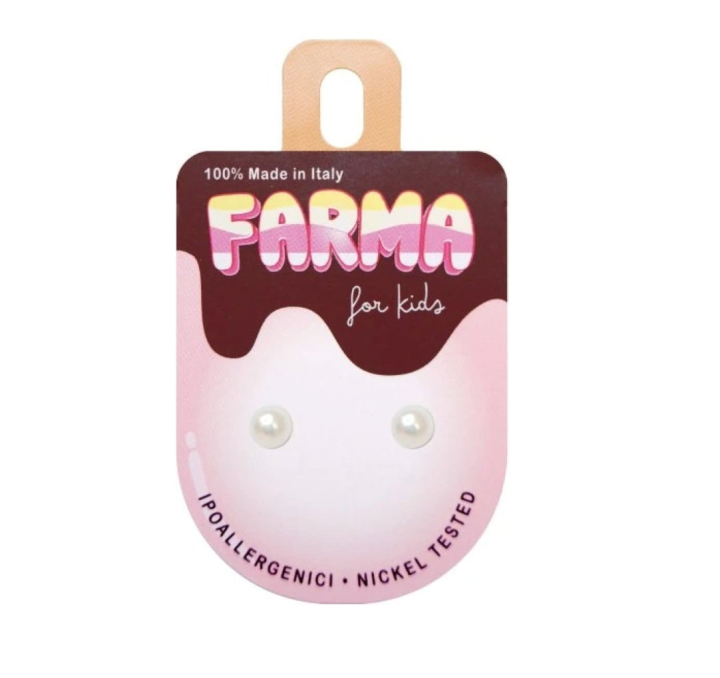 Farma Bijoux for kids Καρφωτά από Ορείχαλκο με Πέρλα