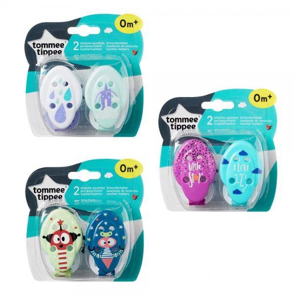 Tommee Tippee Clipon Fits All Ring Soothers 0m+,2x