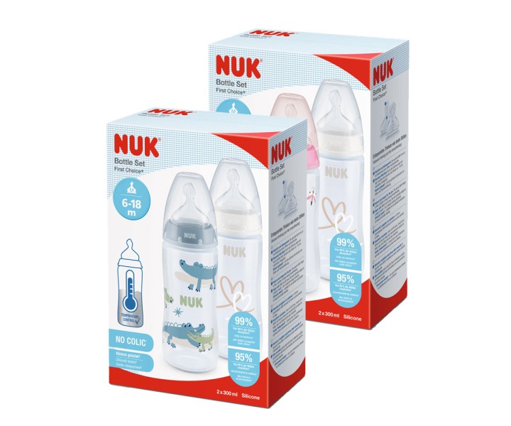 Nuk Fc Bottle Twin Set Pink/blue 300ml