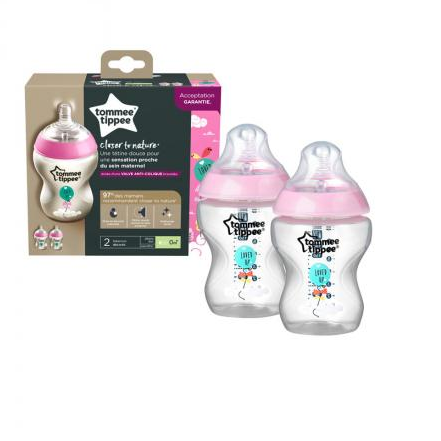 Tommee Tippee Closer To Nature Baby Bottle Kinkdess(0m+),2x260ml