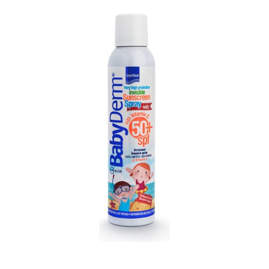 Intermed Babyderm Spf50+ Sunscreen Invisible Kids 200ml spray