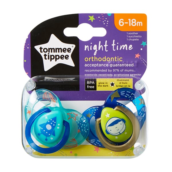 Tommee Tippee Night Time Orthodontic 6-18m,2x
