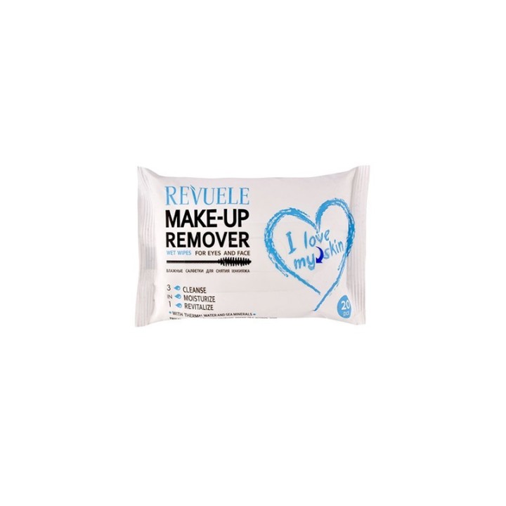 Revuelle Wet Wipes Make-up Remover Face & Eye 20pcs