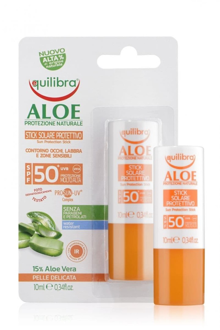 Equilibra Aloe Solare Stick Protettivo Spf50+ Water Resistant 12 ml