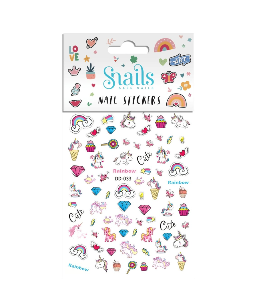 Snails Rainbow Nail Stickers