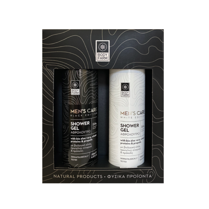 BODYFARM GIFT PACK MEN (2xSHOWER GEL 250ML BLACK & WHITE EDITION)
