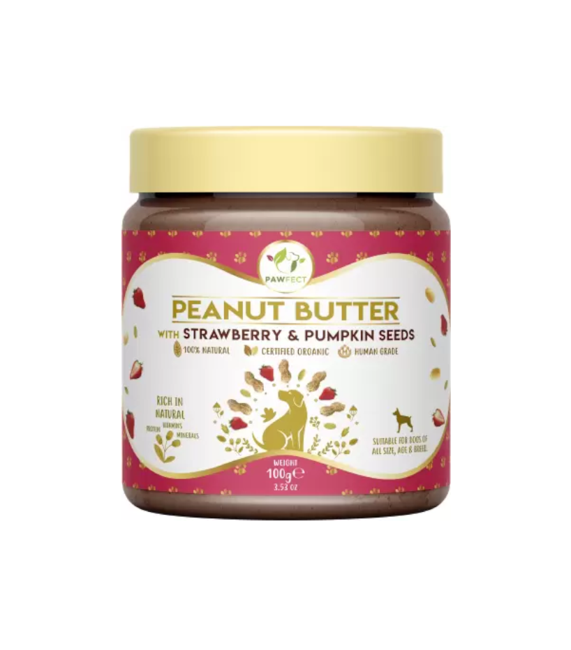 Pawfect Peanut Butter With Strawberry Pumpkin S Eeds 100 Gr.