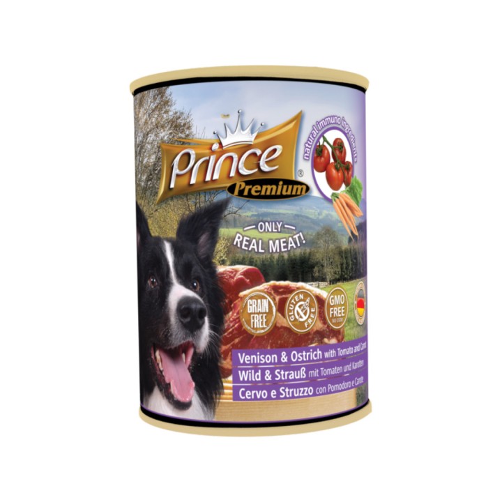 Prince Paleo Deer Ostrich Tomatoes 800g wet dog food