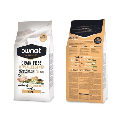 Ownat Grain Free Hypoallergenic Adult Dog Food Lamb 3Kg