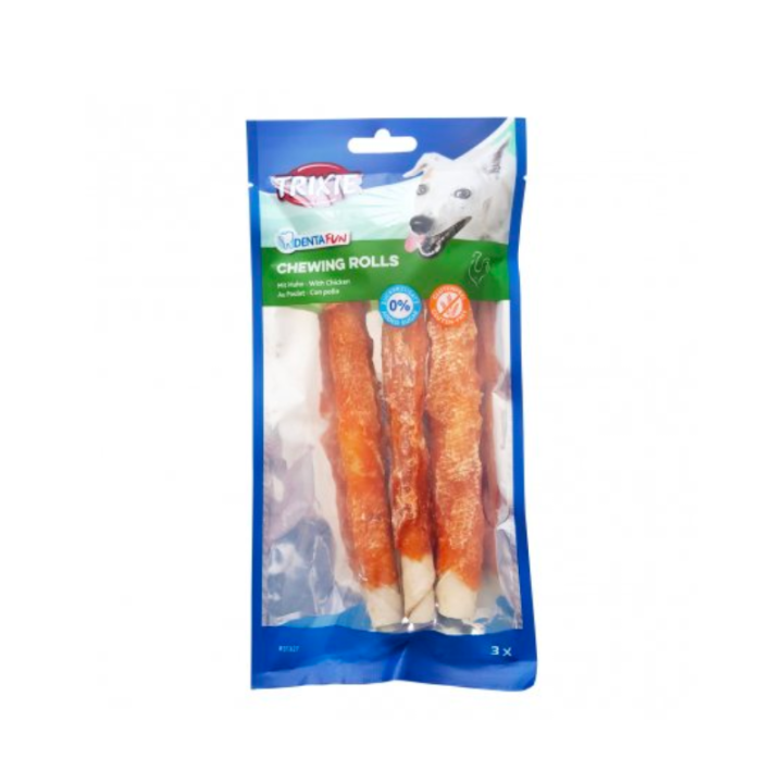 Trixie Denta Fun Chewing Rolls, Chicken, 17 Cm, 3 Pcs./140 G