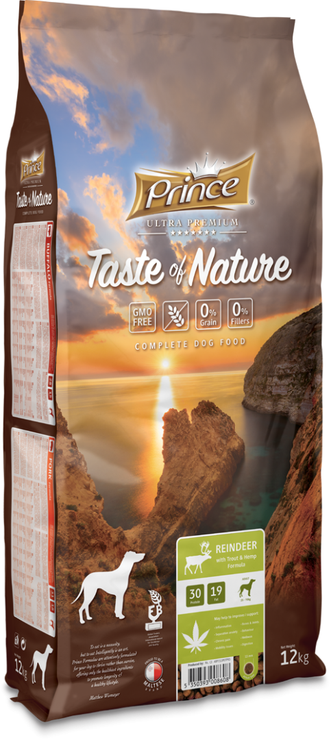 Prince Taste Of Nature Reindeer With Trout & Hemp 12Kg