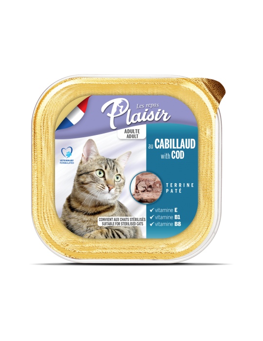 Plaisir Cat Wet Food Adult Pate With Cod 100G