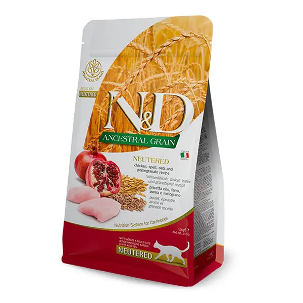 Farmina N&D Ancestral Grain Cat – Chicken & Pomegranate Neutered 5Kg
