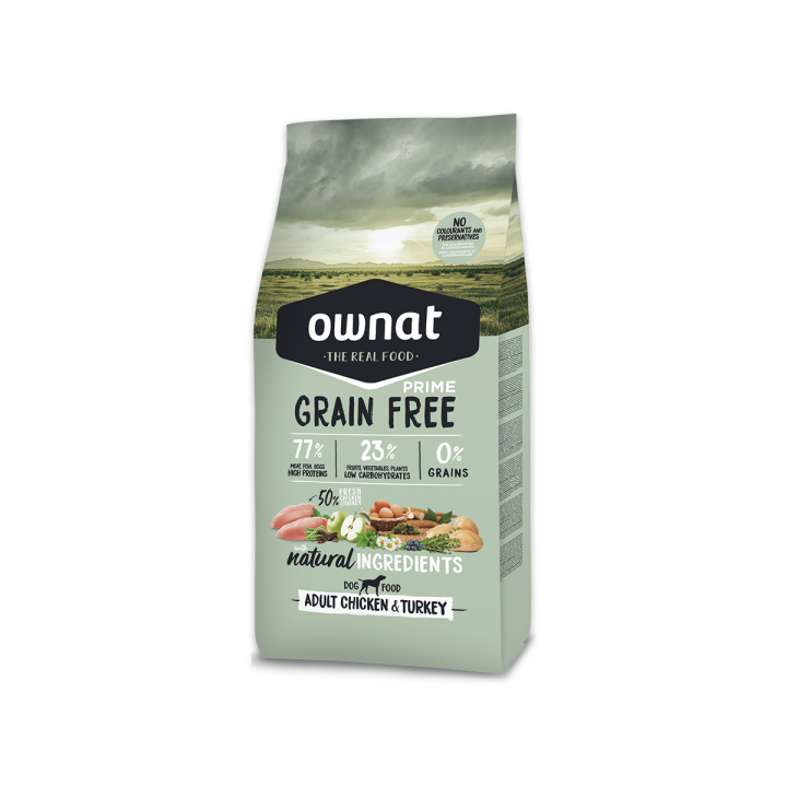 Ownat Prime Graine Free Adult Dog Food Chicken & Turkey 3Kg