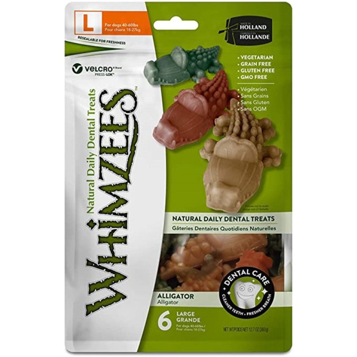 Whimzees Alligator Dog Dental Treats Small 24Pk