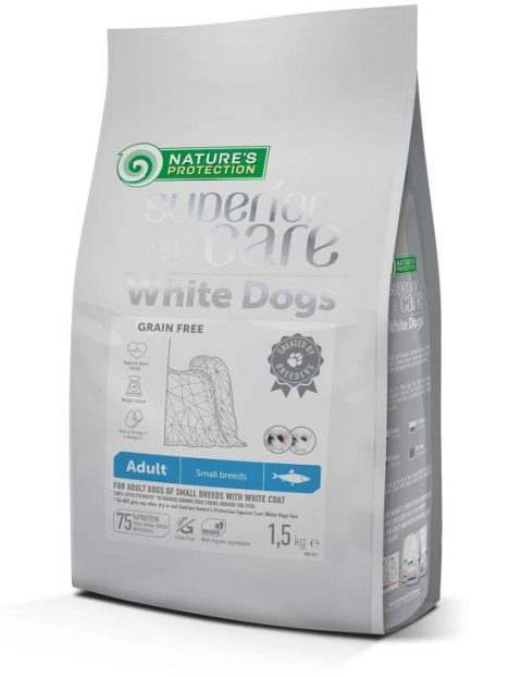 Natures Protection Superior Care Grain Free Adult White Coat Small Breeds With Herring - 1.5 Kg