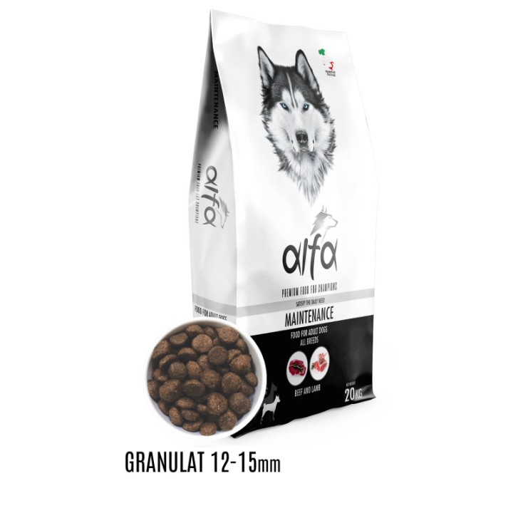 Alfa Maintenance Premium Dog Food for All Breeds Adult Beef & Lamb 20kg