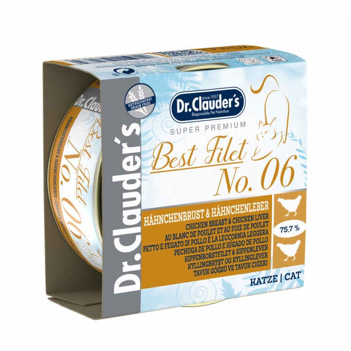 Dr.Clauder's Best Filet No 6 Chicken breast & chicken liver 70g For Cats