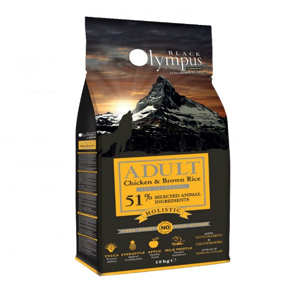 Black Olympus Adult Chicken And Brown Rice - 12Kg