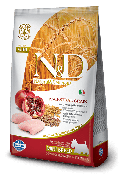 Farmina N&D Ancestral Grain – Chicken & Pomegranate Adult Mini 7Kg