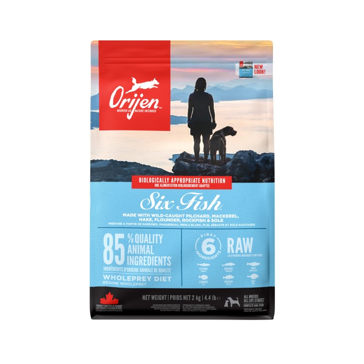 Orijen Six Fish Dry Dog Food 11.4Kg - 2Kg