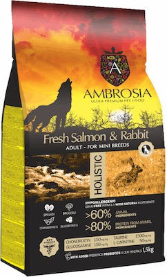 Ambrosia Fresh Salmon & Rabbit Adult Mini Breeds - 5Kg