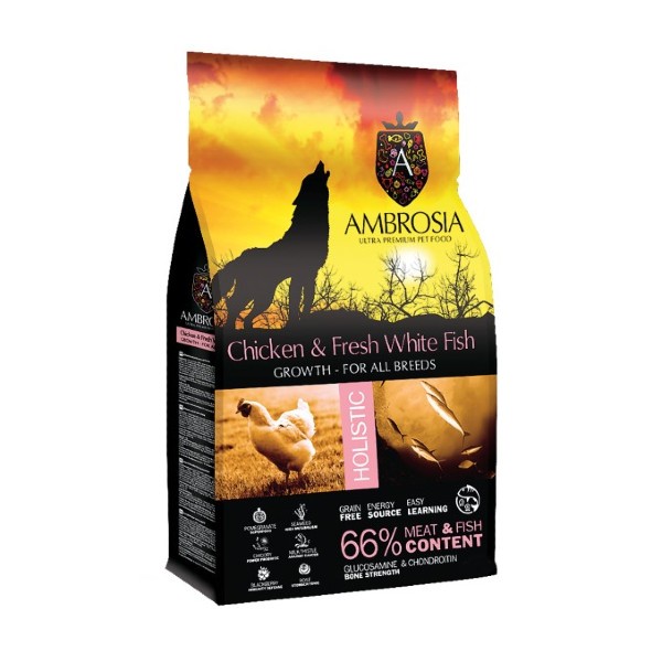 Ambrosia Dog Growth Chicken And Fresh Fish - 2Kg