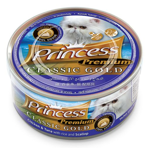 Princess Premium Classic Gold Chicken Tuna With Rice Scallop /Stool Odour Control - 170G