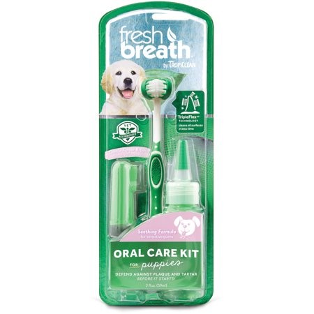TropiClean Fresh Breath Oral Care Kit for Puppies