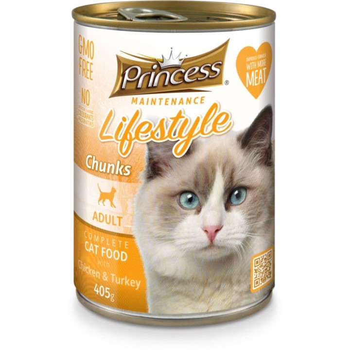 Princess Lifestyle Chunks Chicken Turkey - 405Gr