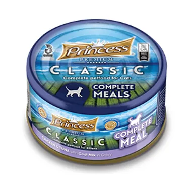 Princess Premium Classic Complete Meal Chicken And Tuna With Goat Milk In Gravy Kitten - 170G