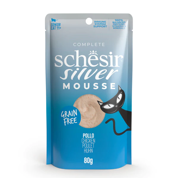 Schesir Silver Elderly Cat, Chicken In Mousse 80G In Pouch