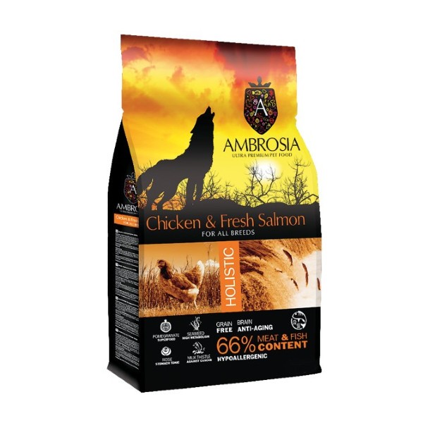 Ambrosia Dog Adult Chicken And Fresh Salmon - 2Kg