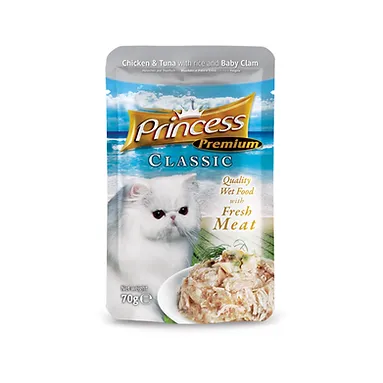 Princess Classic Pouch Chicken Tuna With Rice Baby Clams Sterilised - 70G